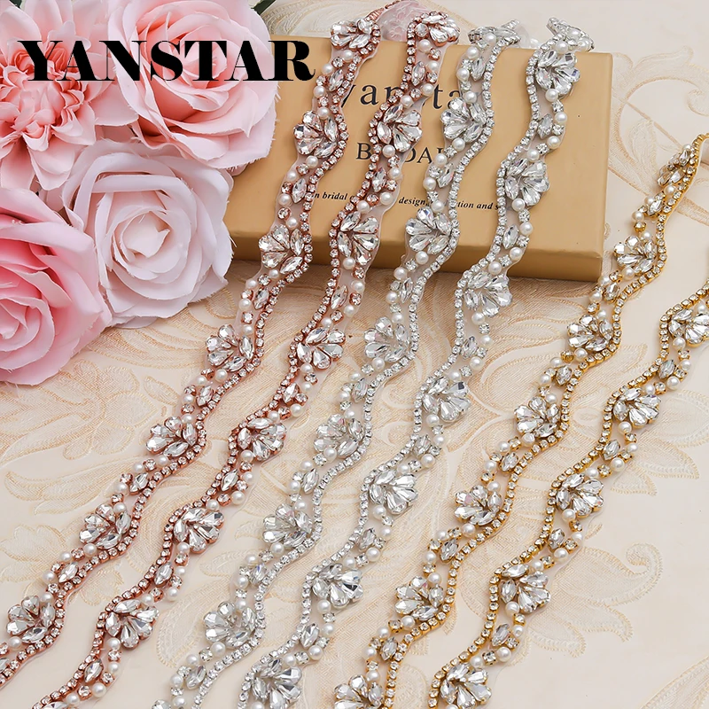 YANSTAR Wholesale 10Yards*2CM Applique For Wedding Dress Clear Rose Gold Cry Applique For Bridal Sash YS810
YANSTAR Wholesale 10Yards*2CM Applique For Wedding Dress Clear Rose Gold Cry Applique For Bridal Sash YS810