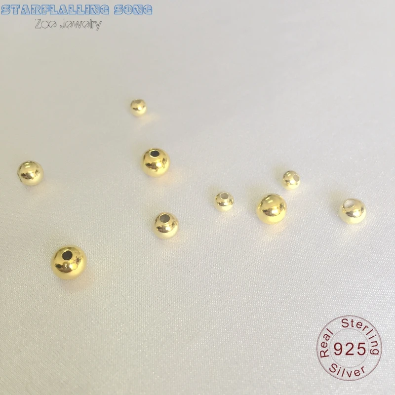 

4/5/6MM 5G/ Pack " Fake One Penalty Ten " Real 92.5% Sterling Silver Ball Spacers Loose Beads Jewelry Findings