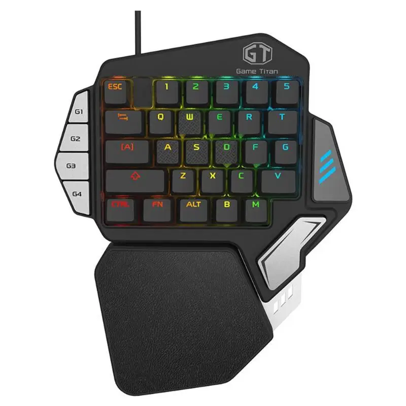 Delux T9X Single Hand USB Wired RGB Backlight Effects N-key Rollover Programmable Mechanical Game Keyboard for Kailh Box Switch
Delux T9X Single Hand USB Wired RGB Backlight Effects N-key Rollover Programmable Mechanical Game Keyboard for Kailh Box Switch