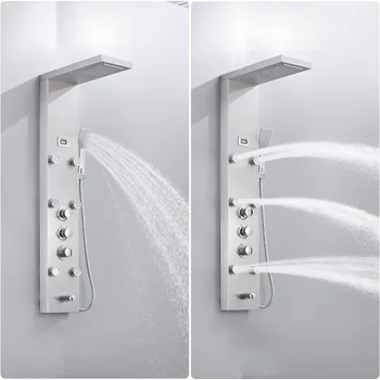 Functional split smart shower screen Five-speed water shower Wall-mounted split shower column
Functional split smart shower screen Five-speed water shower Wall-mounted split shower column