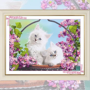 Kawaii Garden's White Cat Picture Embroidery Ribbon Painting Needlework Kits Home Wall Decoration Kitty Love Gift For wedding
Kawaii Garden's White Cat Picture Embroidery Ribbon Painting Needlework Kits Home Wall Decoration Kitty Love Gift For wedding