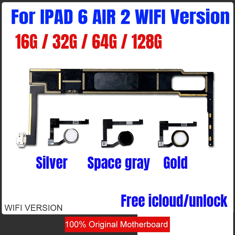 A1566 Motherboard For ipad 6 / Air 2 Logic board Unlocked with touch id Wifi Version 16gb 32gb 64gb 128gb
A1566 Motherboard For ipad 6 / Air 2 Logic board Unlocked with touch id Wifi Version 16gb 32gb 64gb 128gb
