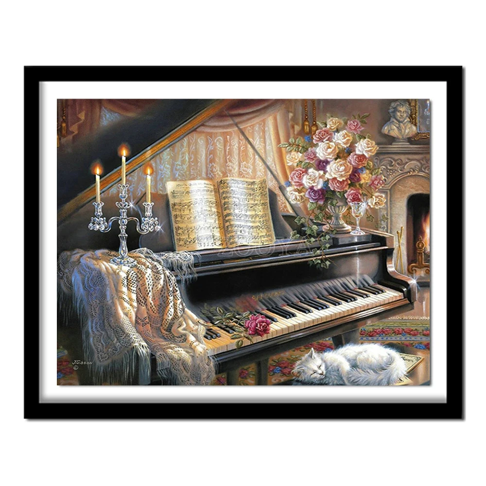 5D DIY Diamond embroidery piano and cat diamond painting Cross Stitch full square Rhinestone home decoration
5D DIY Diamond embroidery piano and cat diamond painting Cross Stitch full square Rhinestone home decoration