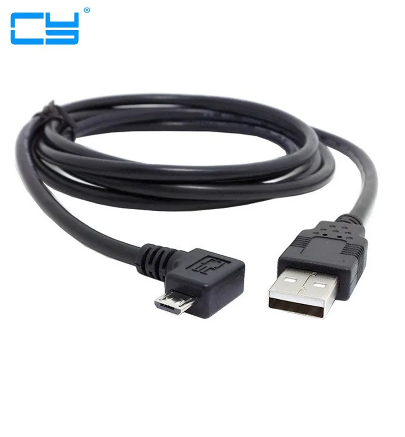 

Right Angle angled 90 degree Micro USB 5pin Male to USB Data Charge Cable 5ft 1.5m for Cell phone & Tablet