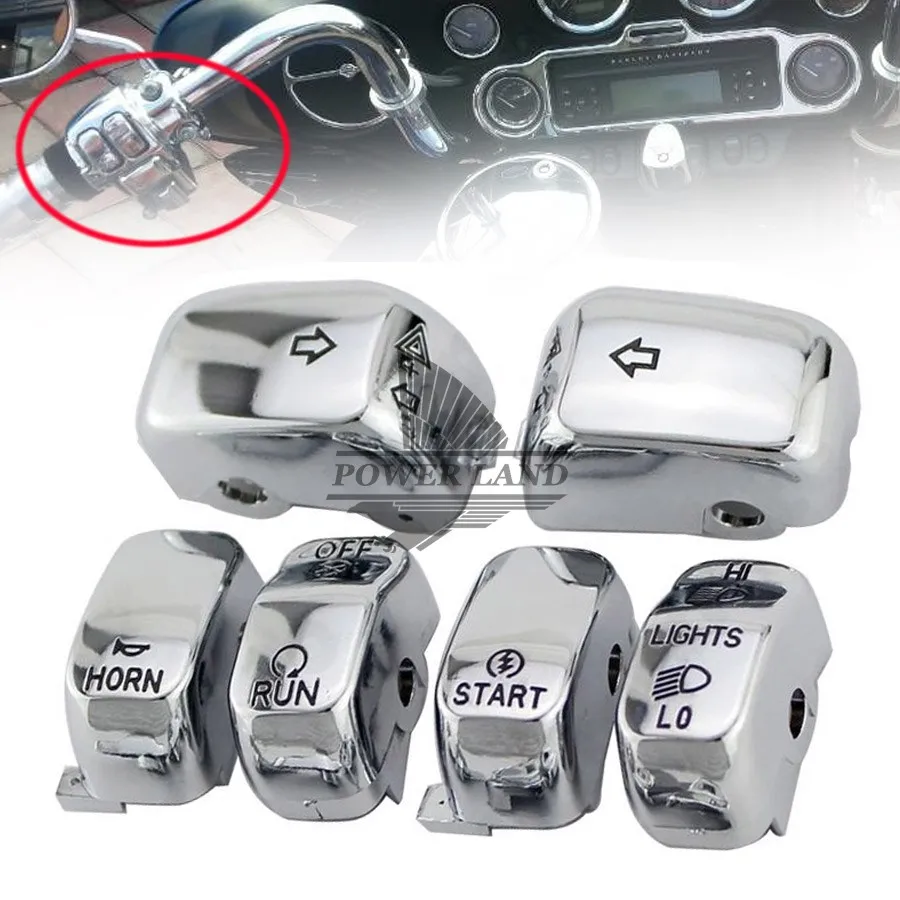 Motorcycle Turn light Horn Electra Glide FLHX Hand Control Buttons Switch Housing Chrome Cap Cover 10 Caps Fit For Street Custom
Motorcycle Turn light Horn Electra Glide FLHX Hand Control Buttons Switch Housing Chrome Cap Cover 10 Caps Fit For Street Custom