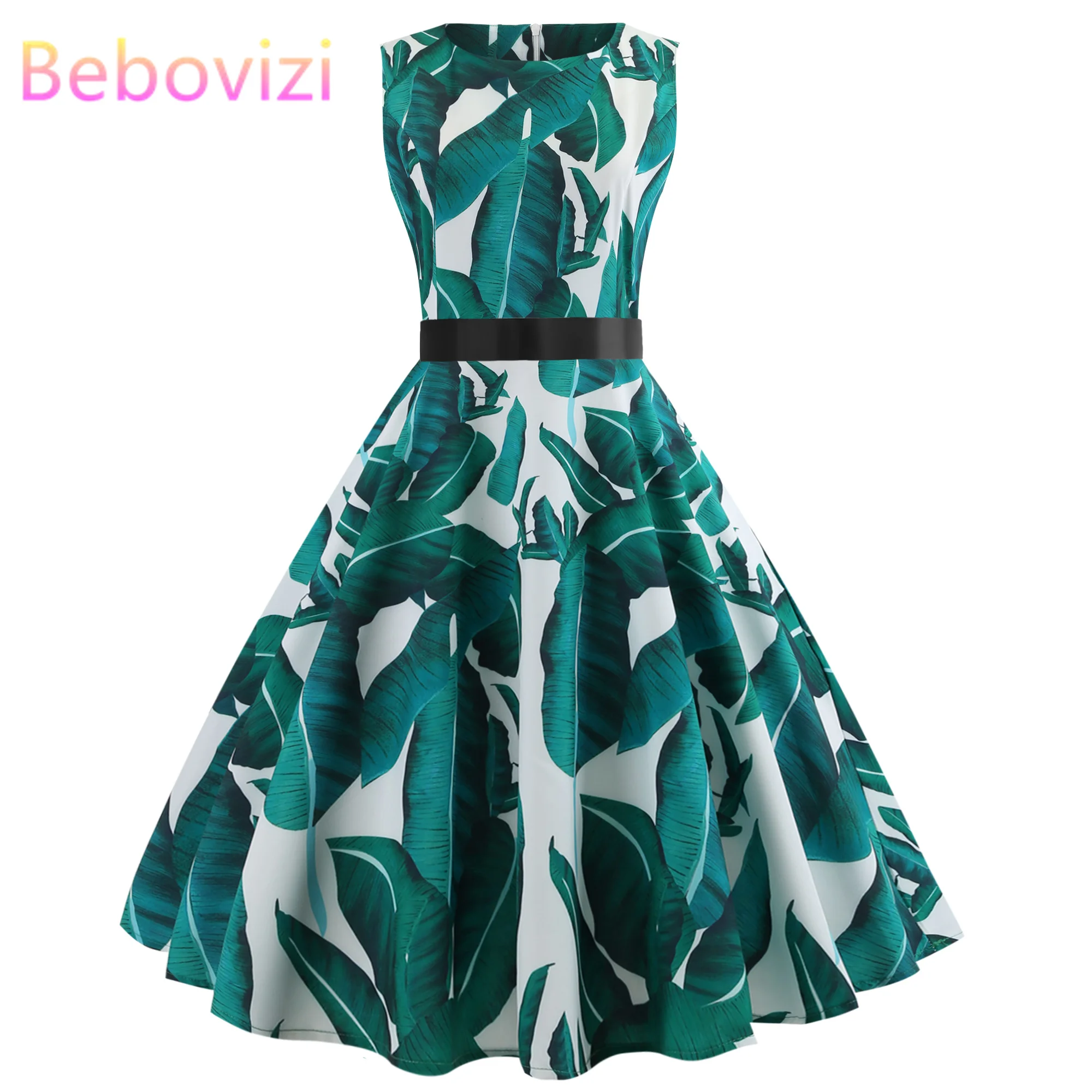 Bebovizi Fashion 2019 Summer Women Hepburn 50s Vintage Floral Print Sleeveless Retro Swing Casual Elegant Party Bandage Dress
Bebovizi Fashion 2019 Summer Women Hepburn 50s Vintage Floral Print Sleeveless Retro Swing Casual Elegant Party Bandage Dress