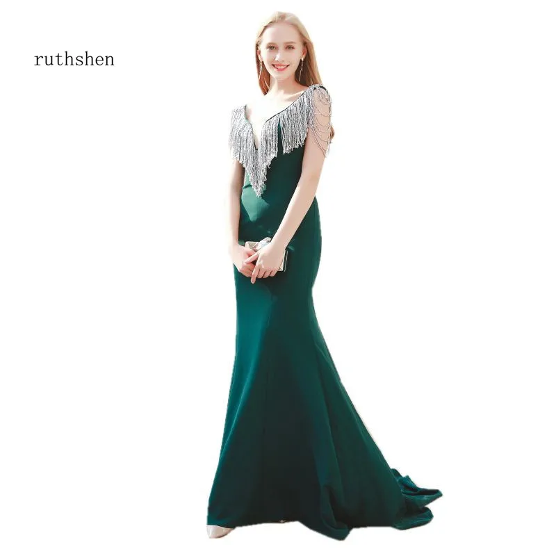 ruthshen Deep V-Neck Long Evening Gowns Dark Green Robes De Soiree Tassel Beaded Prom Dress Sexy Mermaid Evening Dresses
ruthshen Deep V-Neck Long Evening Gowns Dark Green Robes De Soiree Tassel Beaded Prom Dress Sexy Mermaid Evening Dresses
