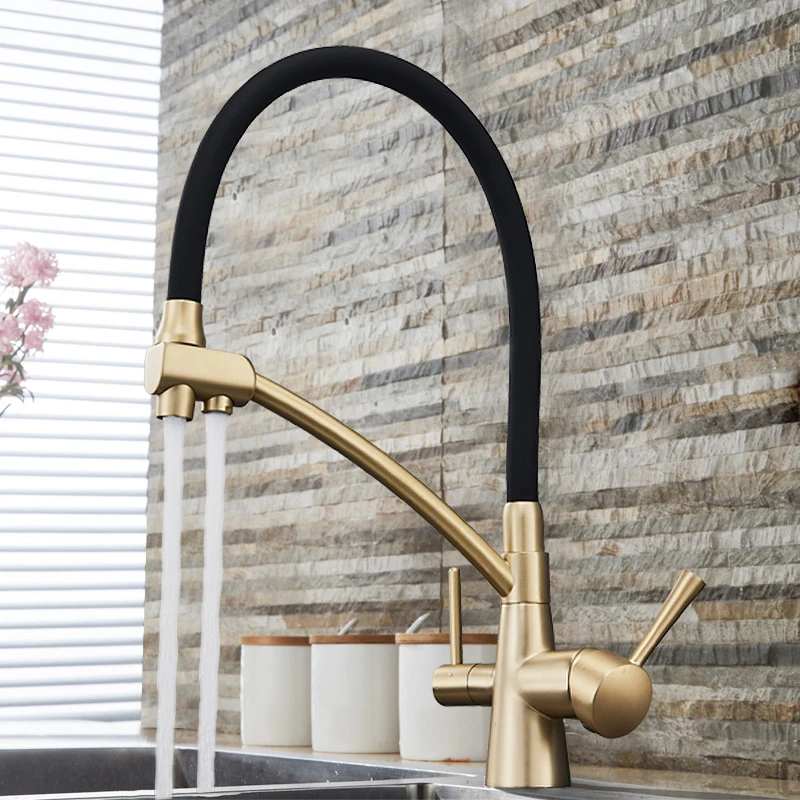 Waterfilter taps Chrome kitchen faucets Three Spout Deck Mounted Mixer Tap 360 Degree rotation Water Purification Feature Crane
Waterfilter taps Chrome kitchen faucets Three Spout Deck Mounted Mixer Tap 360 Degree rotation Water Purification Feature Crane