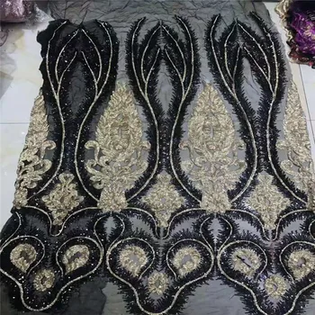 Black/Gold Nigeria French Lace Sequin Lace fabric High quality For Dresses Wedding Dress Tulle Net Lace Fabric for Party H1327
Black/Gold Nigeria French Lace Sequin Lace fabric High quality For Dresses Wedding Dress Tulle Net Lace Fabric for Party H1327