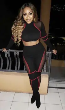 2019 Summer Sexy 2 Piece Set Splice O-Neck Black Bandage Suits New Arrival Women Full Length Pants Elegant Party Suits
2019 Summer Sexy 2 Piece Set Splice O-Neck Black Bandage Suits New Arrival Women Full Length Pants Elegant Party Suits