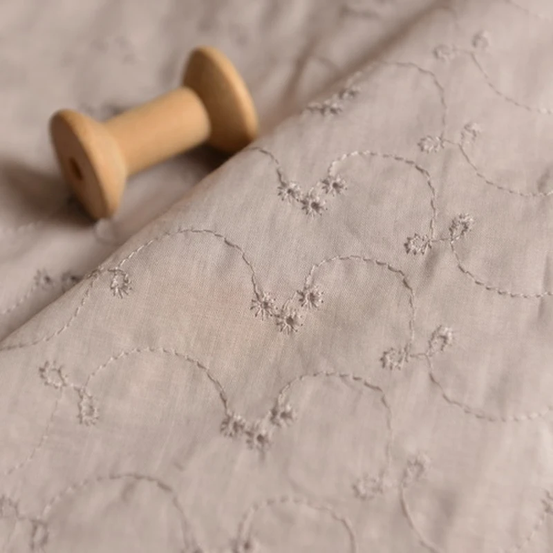 Hollows Embroidery, Jacquard, Cotton, Light Grey, White Shirt, Clothing, Hand-made Fabric
Hollows Embroidery, Jacquard, Cotton, Light Grey, White Shirt, Clothing, Hand-made Fabric