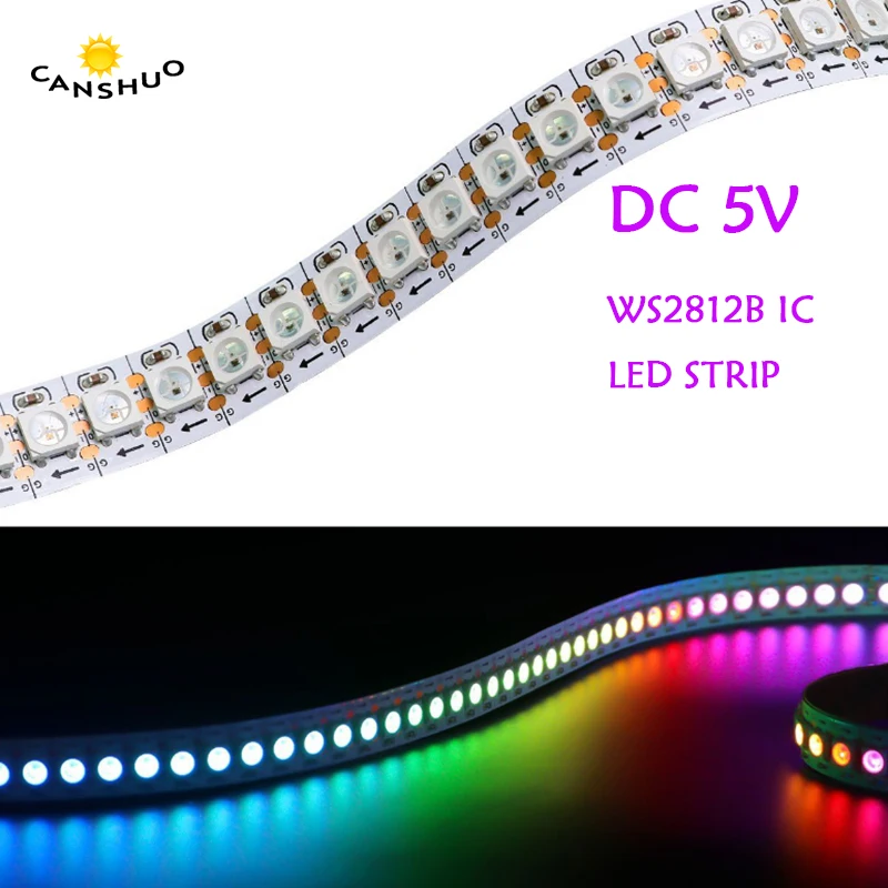 DC5V WS2812B 30/60/144Leds/M LED Strip Individually Addressable RGB Smart Pixel Strip1m/3m/4m/5m WS2812 IC Black/White PCB
DC5V WS2812B 30/60/144Leds/M LED Strip Individually Addressable RGB Smart Pixel Strip1m/3m/4m/5m WS2812 IC Black/White PCB