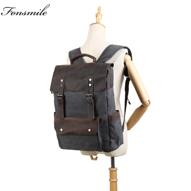 T001 New Vintage Canvas Leather Backpacks for Men 15" Laptop Daypacks Waterproof Canvas Rucksacks Large Waxed Travel Back Packs
T001 New Vintage Canvas Leather Backpacks for Men 15" Laptop Daypacks Waterproof Canvas Rucksacks Large Waxed Travel Back Packs