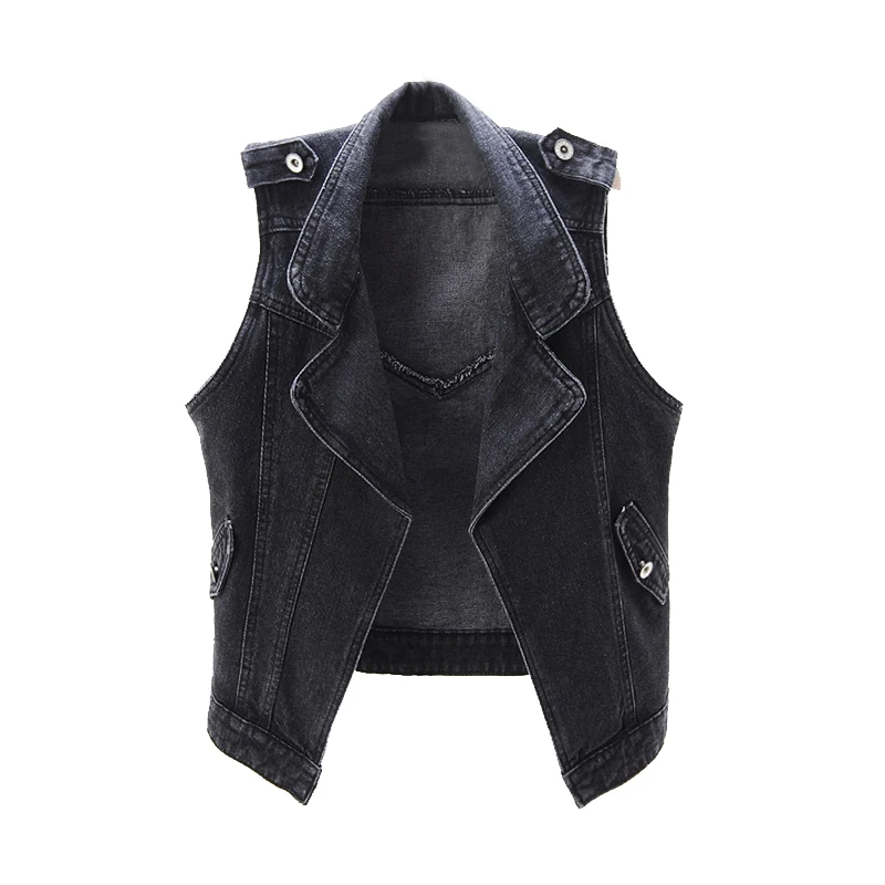 Plus Size Short Women Jeans Vest Black Lapel Denim Outerwear Vintage Slim Waistcoat Korean Casual Sleeveless Jacket Coat Female
Plus Size Short Women Jeans Vest Black Lapel Denim Outerwear Vintage Slim Waistcoat Korean Casual Sleeveless Jacket Coat Female