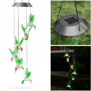 Solar Lights Wind Chimes Light Hummingbird Color LED Lights Garden Lawn Path Balcony Decoration Light Garden Hanging Light
Solar Lights Wind Chimes Light Hummingbird Color LED Lights Garden Lawn Path Balcony Decoration Light Garden Hanging Light