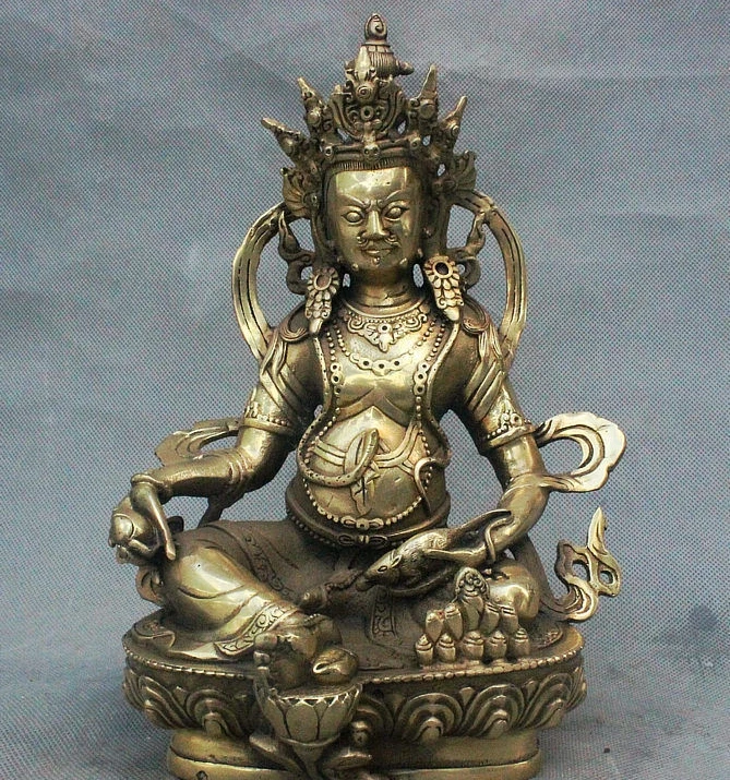 Collect Old Tibet Buddhism Temple Bronze Mouse Yellow Jambhala Wealth God Statue
Collect Old Tibet Buddhism Temple Bronze Mouse Yellow Jambhala Wealth God Statue