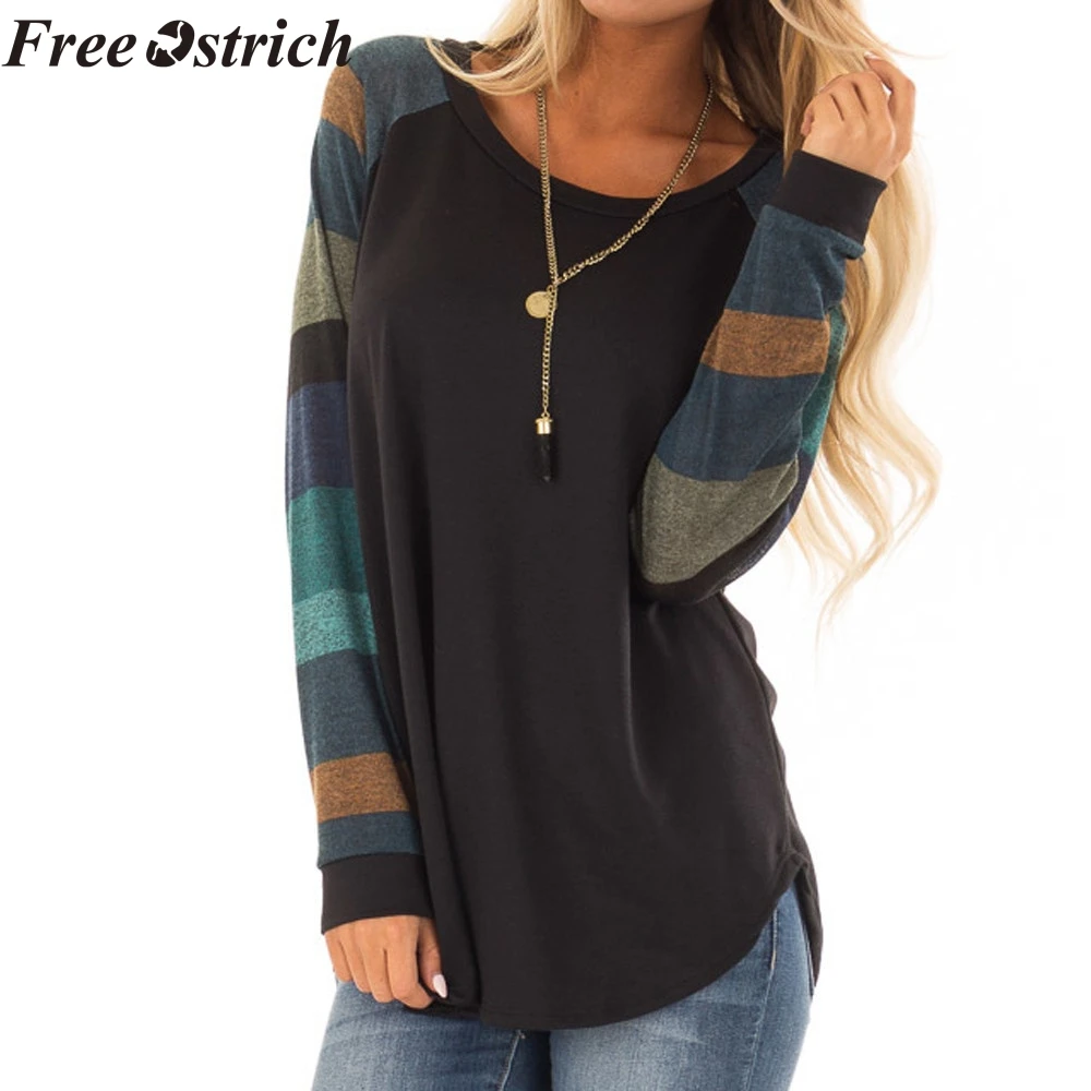FREE OSTRICH Fashion striped girl round neck casual comfortable long-sleeved solid color simple long-sleeved shirt loose T-shirt
FREE OSTRICH Fashion striped girl round neck casual comfortable long-sleeved solid color simple long-sleeved shirt loose T-shirt