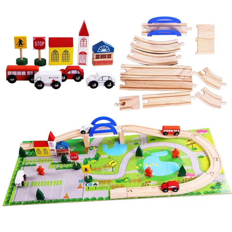 49pcs Train Toy Set Model Cars Wood Traffic Combination Toy DIY Assembled Wooden Train Track Bridge Role-Playing Games for Boys
49pcs Train Toy Set Model Cars Wood Traffic Combination Toy DIY Assembled Wooden Train Track Bridge Role-Playing Games for Boys