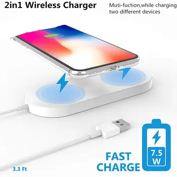 2 In 1 Fast Wireless Charging Pad QI Wirless Charging Stand For Apple Watch For Iphone Samsung Galaxy S7/8/8Plus R20
2 In 1 Fast Wireless Charging Pad QI Wirless Charging Stand For Apple Watch For Iphone Samsung Galaxy S7/8/8Plus R20