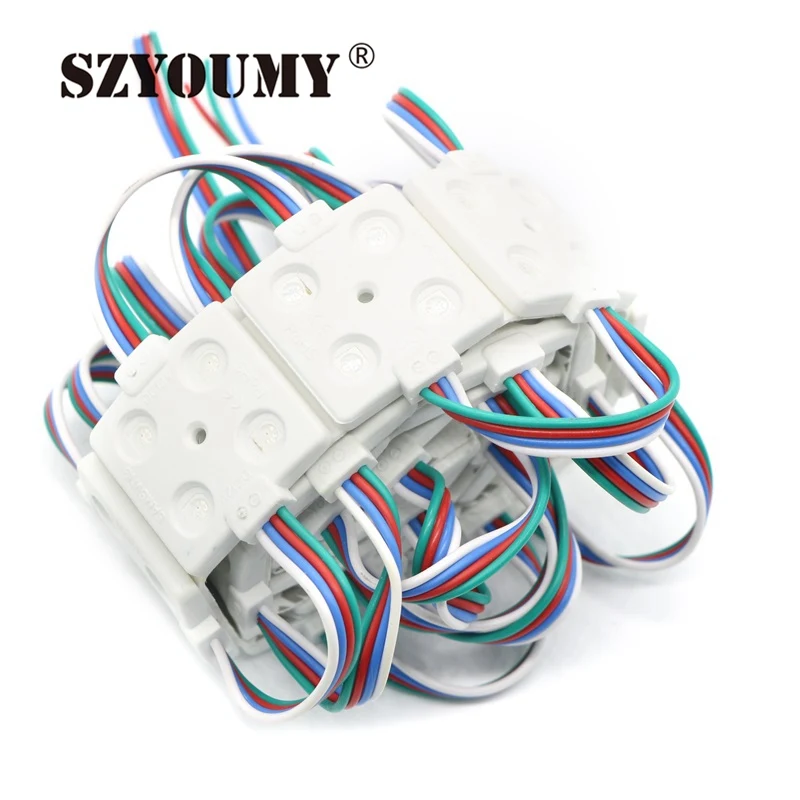SZYOUMY светодио дный инъекций 5050 4 Модуль 12 В RGB Водонепроницаемый IP65 высокая