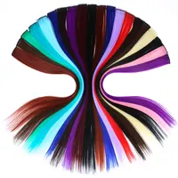 JINKAILI WIG Colorful Clip in Hair Long Straight Women High Temperature Synthetic For Women Extensions Pieces image