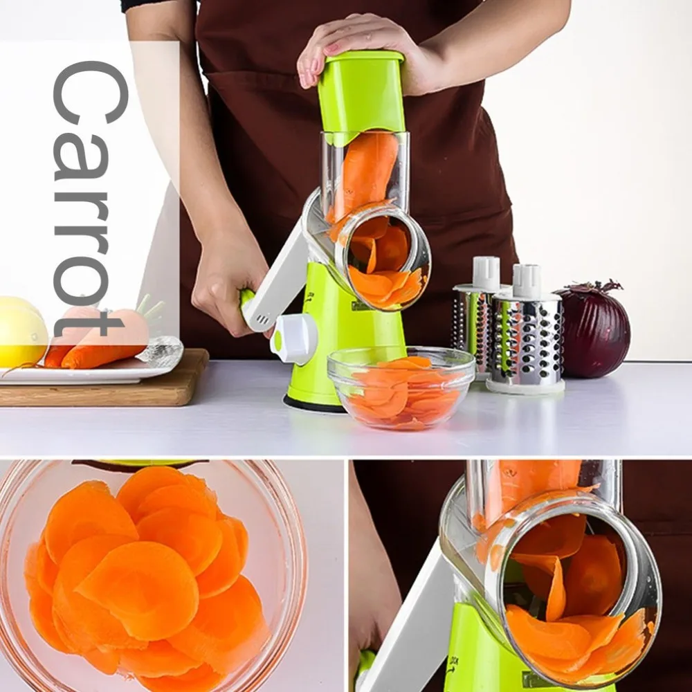 Multifunctional Vegetable Shredder Hand Drum Rotary Grater Shred Potato Slicer Roller Shape Stainless Steel Crank Handle 
Multifunctional Vegetable Shredder Hand Drum Rotary Grater Shred Potato Slicer Roller Shape Stainless Steel Crank Handle