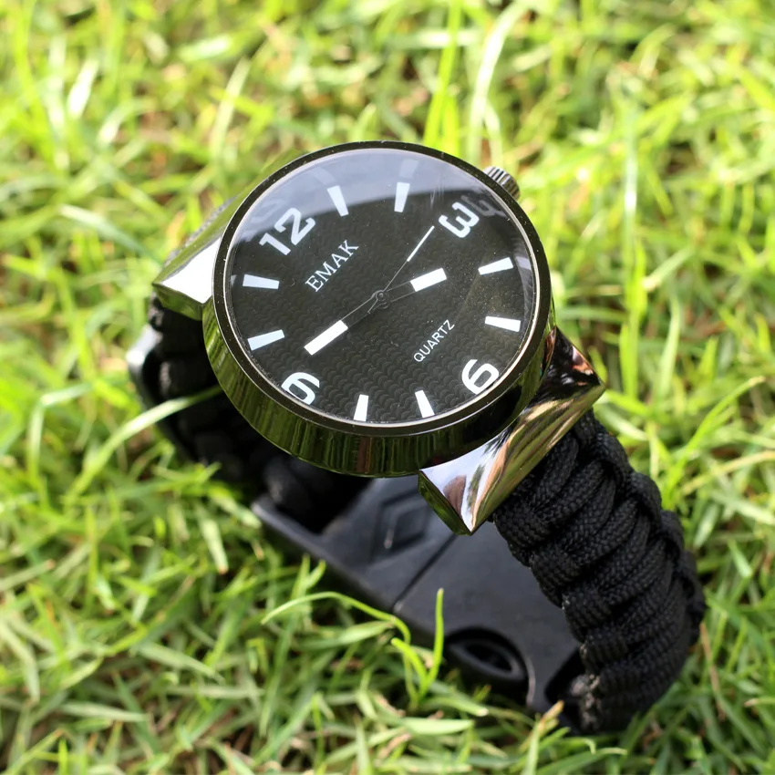 5 in 1 Survival Watch Outdoor Camping Medical Multi-functional Emergency Tools kit Compass Whistle Rescue Paracord Bracelet EDC
5 in 1 Survival Watch Outdoor Camping Medical Multi-functional Emergency Tools kit Compass Whistle Rescue Paracord Bracelet EDC