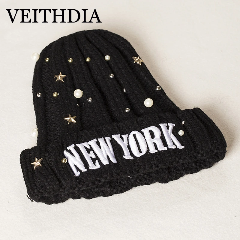 VEITHDIA fashion warm ladies hat autumn and winter thick letters NEWYORK pearl knit hat wool hat sharp hat
VEITHDIA fashion warm ladies hat autumn and winter thick letters NEWYORK pearl knit hat wool hat sharp hat