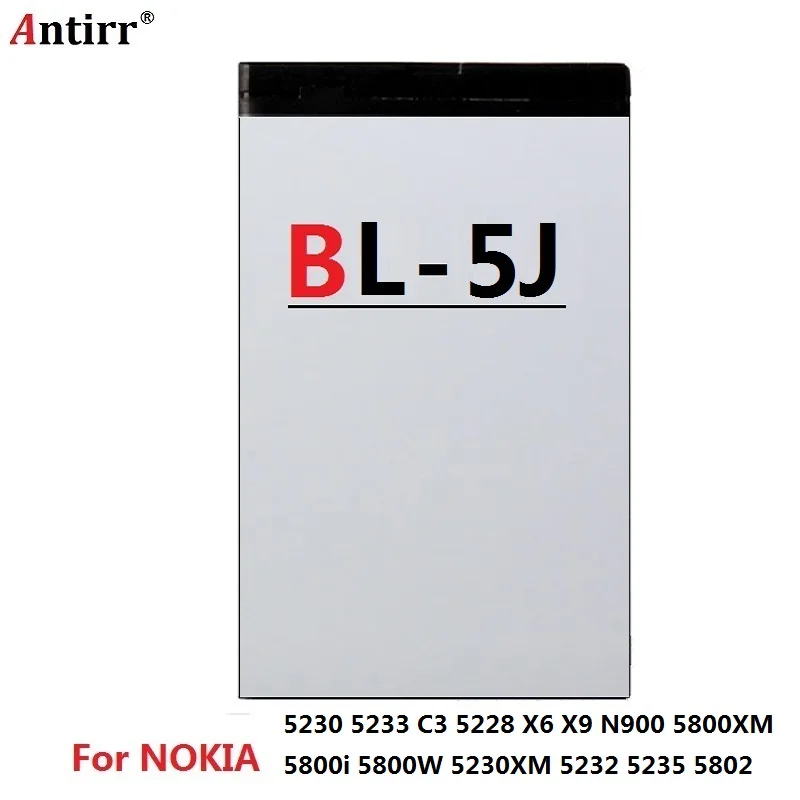 

BL-5J BL 5J BL5J 1320mAh Phone Replacement Lithium-ion Battery For Nokia 5800 5230 X6 5233 520 5800W 5235 525 526 530 C3-00 3.7V