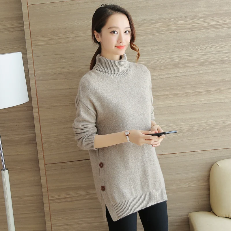 New Arrived 100% Pure cashmere women long keep worm wool cashmere loose turtleneck thick Button dress cashmere sweater Coat
New Arrived 100% Pure cashmere women long keep worm wool cashmere loose turtleneck thick Button dress cashmere sweater Coat