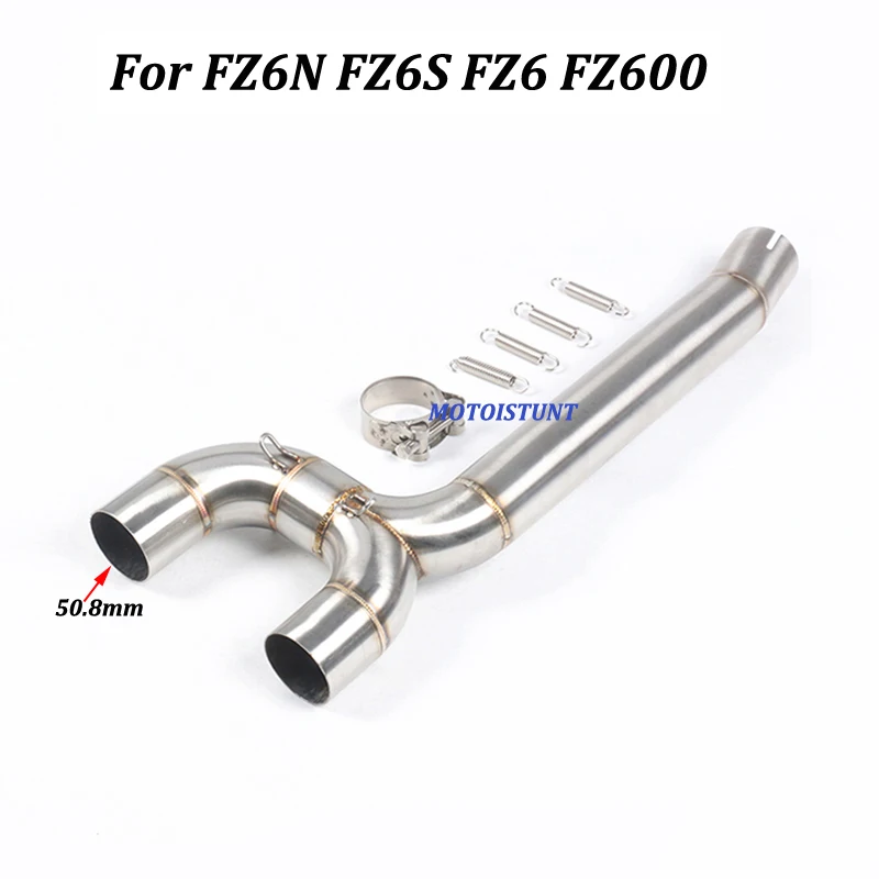 

For Yamaha FZ6 FZ6N FZ6S FZ600 Motorcycle Exhaust Escape Modified Muffler Front Middle Link Pipe Slip on For 51mm Muffler