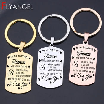 Fashion Engraved Letter Keychain To My Fiancee To My Fiance Key Holder High Quality Keyring Lovers Valentine's Day Gifts
Fashion Engraved Letter Keychain To My Fiancee To My Fiance Key Holder High Quality Keyring Lovers Valentine's Day Gifts