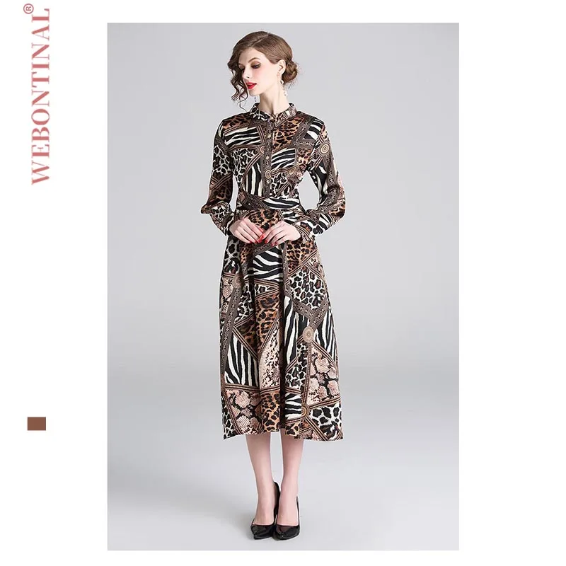 WEBONTINAL 2019 Summer Fashion Casual Stand Collar Waist Leopard Print Midi Dress Women Dress Ladies Dresses Party Vestidos
WEBONTINAL 2019 Summer Fashion Casual Stand Collar Waist Leopard Print Midi Dress Women Dress Ladies Dresses Party Vestidos