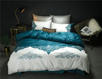 India style bedding set 100% Egyptian cotton queen king size blue white duvet quilt cover Embroidery bedsheet bedclothes linen
India style bedding set 100% Egyptian cotton queen king size blue white duvet quilt cover Embroidery bedsheet bedclothes linen