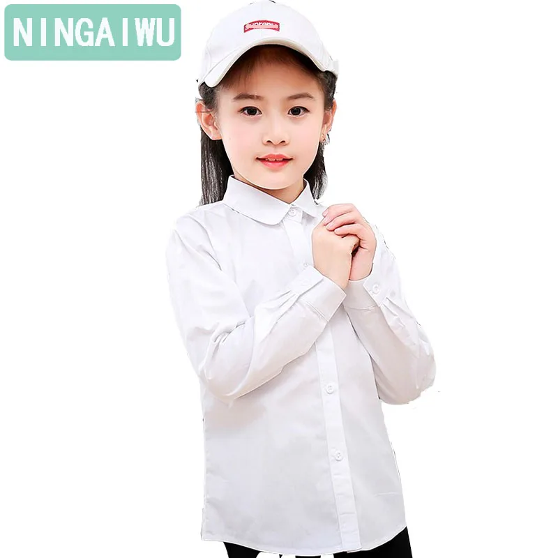 Girls' shirts white long-sleeved autumn clothing child round neck blouse pink shirt 100% cotton baby girls tops school uniforms
Girls' shirts white long-sleeved autumn clothing child round neck blouse pink shirt 100% cotton baby girls tops school uniforms