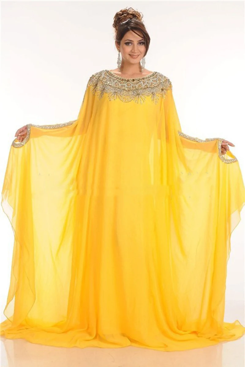 New Hot Selling Custom Made Long Beaded Arabic Kaftan Evening Dresses Yellow Arabic Abaya Dubai Sexy A-Line Long Sleeves
New Hot Selling Custom Made Long Beaded Arabic Kaftan Evening Dresses Yellow Arabic Abaya Dubai Sexy A-Line Long Sleeves