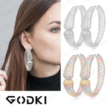 GODKI Luxury Circle Hollow Cubic Zirconia Statement Big Hoops Earrings For Women Wedding DUBAI Bridal Round Circle Hoop Earring
GODKI Luxury Circle Hollow Cubic Zirconia Statement Big Hoops Earrings For Women Wedding DUBAI Bridal Round Circle Hoop Earring
