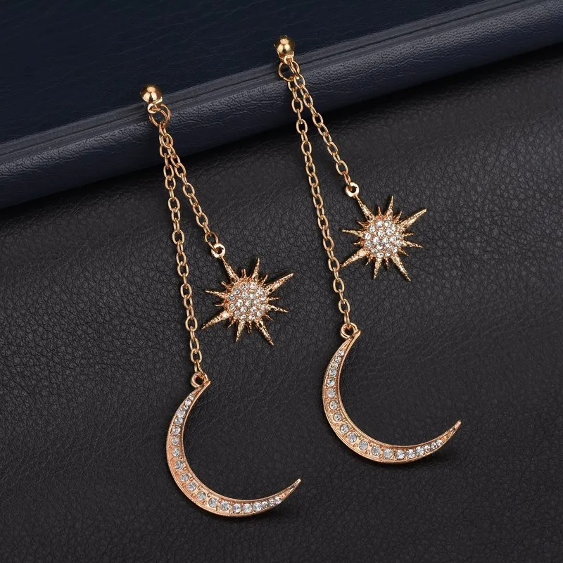 Crystal elegant Women Dangle Earrings sun moon Girls With Long Earrings For Women Drops Earrings Jewelry Accessories Gifts
Crystal elegant Women Dangle Earrings sun moon Girls With Long Earrings For Women Drops Earrings Jewelry Accessories Gifts