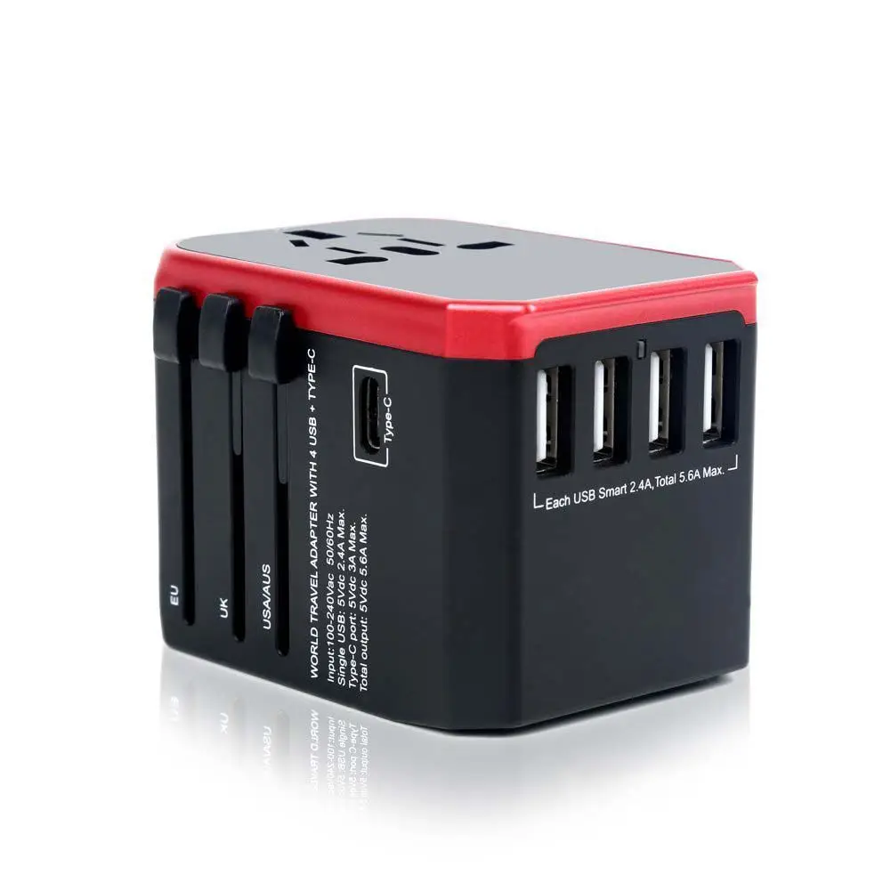 Universal Travel Adapter- Plug Adapter- Worldwide Charging Adapter- 5.6A 5 USB 3.0A Type-C Ports for Phone Laptop Hair Dryer w
Universal Travel Adapter- Plug Adapter- Worldwide Charging Adapter- 5.6A 5 USB 3.0A Type-C Ports for Phone Laptop Hair Dryer w