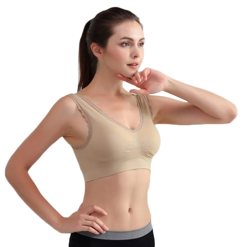 Solid Color Breathable Women Seamless Fitness Lace Bra Tops Underwear Ladies Push up Active Bras Plus Size 2019
Solid Color Breathable Women Seamless Fitness Lace Bra Tops Underwear Ladies Push up Active Bras Plus Size 2019