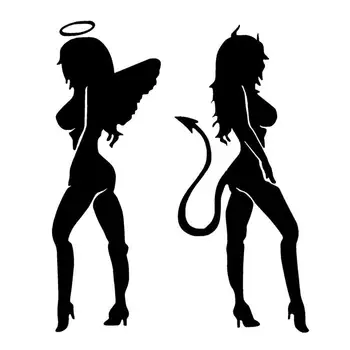 16*11CM Vinyl Reflective Sticker Angel and Demon Pattern Car Accessories and Decals Auto Stickers for Volvo Renault Lada Seat
16*11CM Vinyl Reflective Sticker Angel and Demon Pattern Car Accessories and Decals Auto Stickers for Volvo Renault Lada Seat