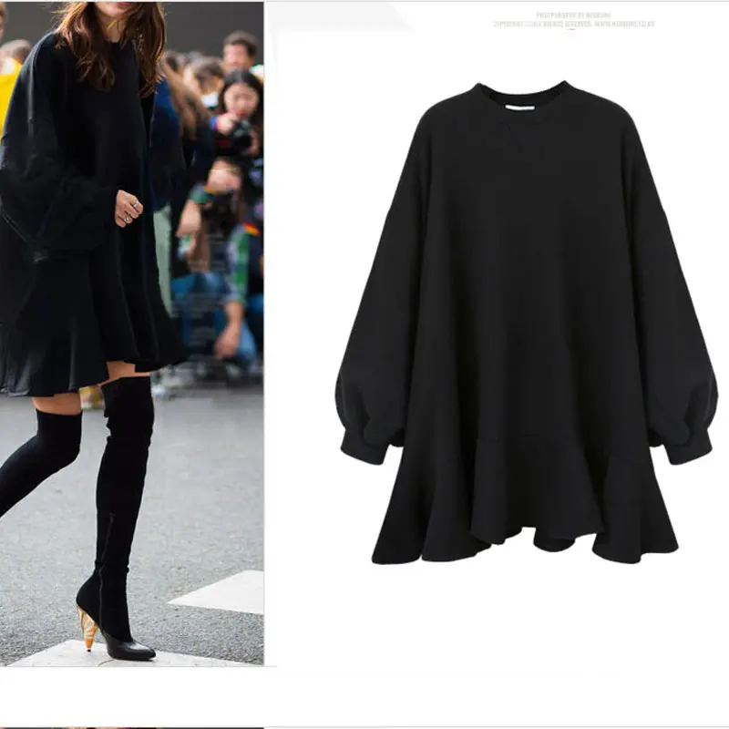 2018 Autumn and winter ruffled cotton dress ladies bottom fashion bat sleeve round neck Casual Mermaid Mini Dresses
2018 Autumn and winter ruffled cotton dress ladies bottom fashion bat sleeve round neck Casual Mermaid Mini Dresses