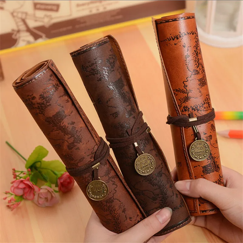 Creative Retro Treasure Map Pencil Cases Luxury Roll Leather Pen Bag For Student Stationery School Supplies Pencil pouch
Creative Retro Treasure Map Pencil Cases Luxury Roll Leather Pen Bag For Student Stationery School Supplies Pencil pouch