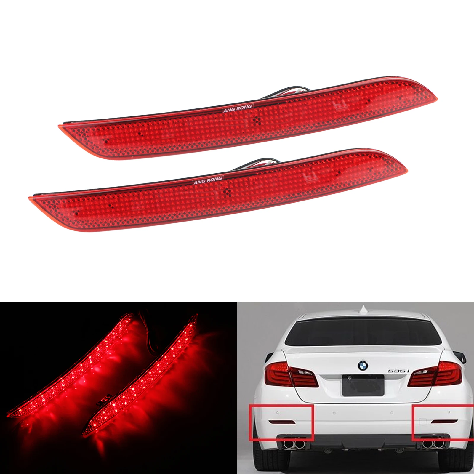 ANGRONG 2x Red LED Rear Bumper Reflector Brake Stop Reverse Light For BMW 5-Series F10 F11 F18
ANGRONG 2x Red LED Rear Bumper Reflector Brake Stop Reverse Light For BMW 5-Series F10 F11 F18