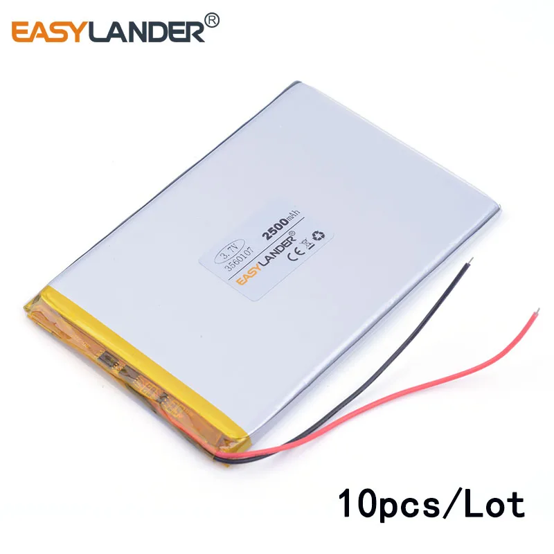 10pcs /Lot 3560107 2500mAh lithium Li ion polymer rechargeable battery For SpeakerE-book tablet pc power bank PAD PSP DVR
10pcs /Lot 3560107 2500mAh lithium Li ion polymer rechargeable battery For SpeakerE-book tablet pc power bank PAD PSP DVR