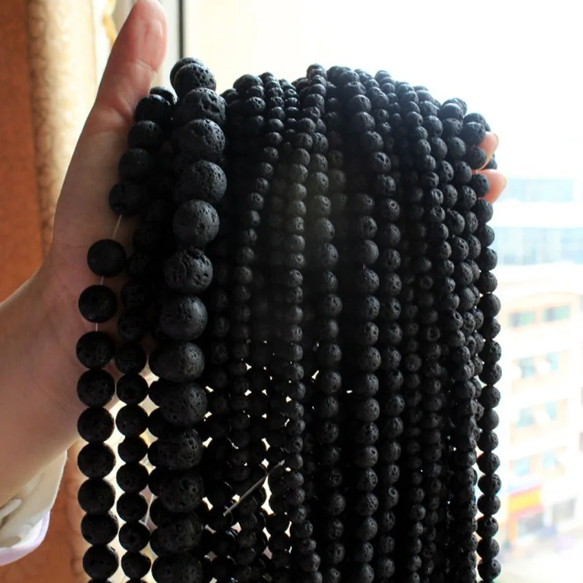 4 6 8 10 12mm Natural Black Volcanic Lava Stone Smooth Round Spacer Loose Beads 15" Straight Hole Beads for DIY Bracelet
4 6 8 10 12mm Natural Black Volcanic Lava Stone Smooth Round Spacer Loose Beads 15" Straight Hole Beads for DIY Bracelet