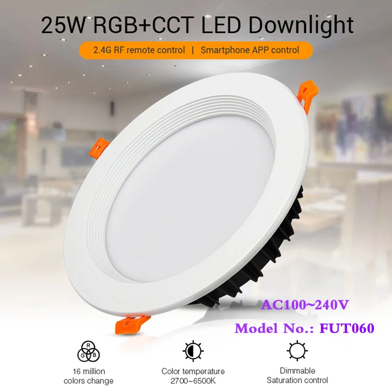 MiBOXER(milight) FUT060 25W RGB+CCT recessed led ceiling Downlight dimmable AC220V can remote/APP control HoIe Size 200~210mm
MiBOXER(milight) FUT060 25W RGB+CCT recessed led ceiling Downlight dimmable AC220V can remote/APP control HoIe Size 200~210mm