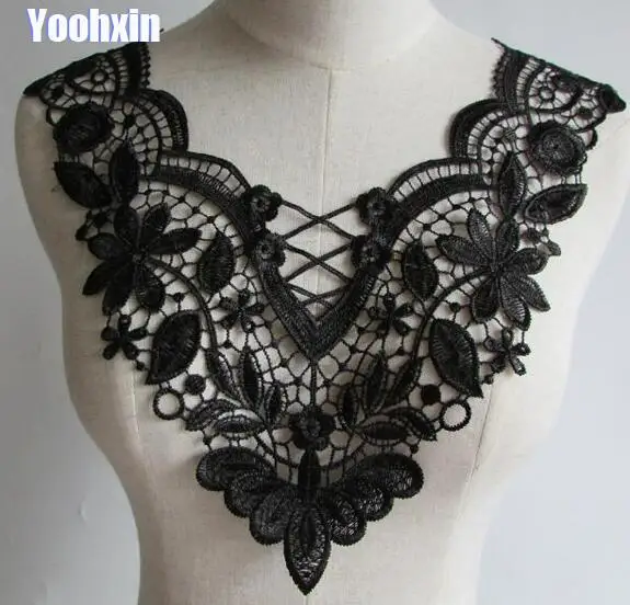 HOT cotton black embroidery 3D flower lace collar Fabric Sewing Applique DIY bridal neckline ribbon trim Guipure wedding decor
HOT cotton black embroidery 3D flower lace collar Fabric Sewing Applique DIY bridal neckline ribbon trim Guipure wedding decor