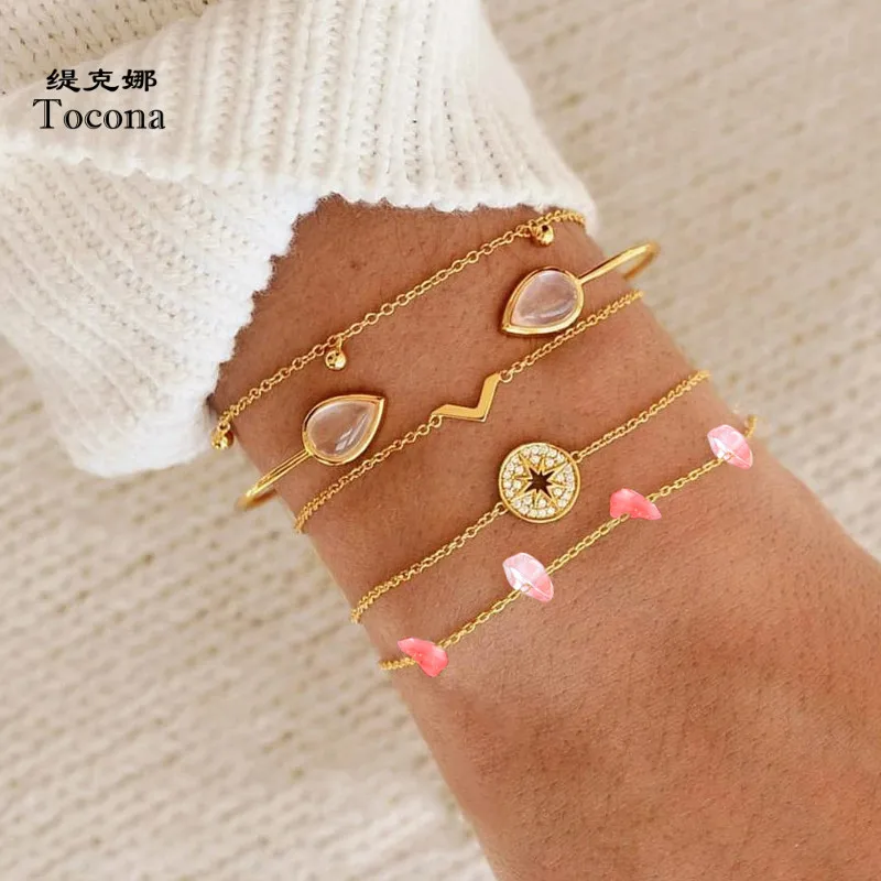 Tocona 5pcs/sets New Arrival Bohemia Good Selling Gold Color Bracelets For Women Ladies Water Drop Crystal Stone Bangles 2461
Tocona 5pcs/sets New Arrival Bohemia Good Selling Gold Color Bracelets For Women Ladies Water Drop Crystal Stone Bangles 2461