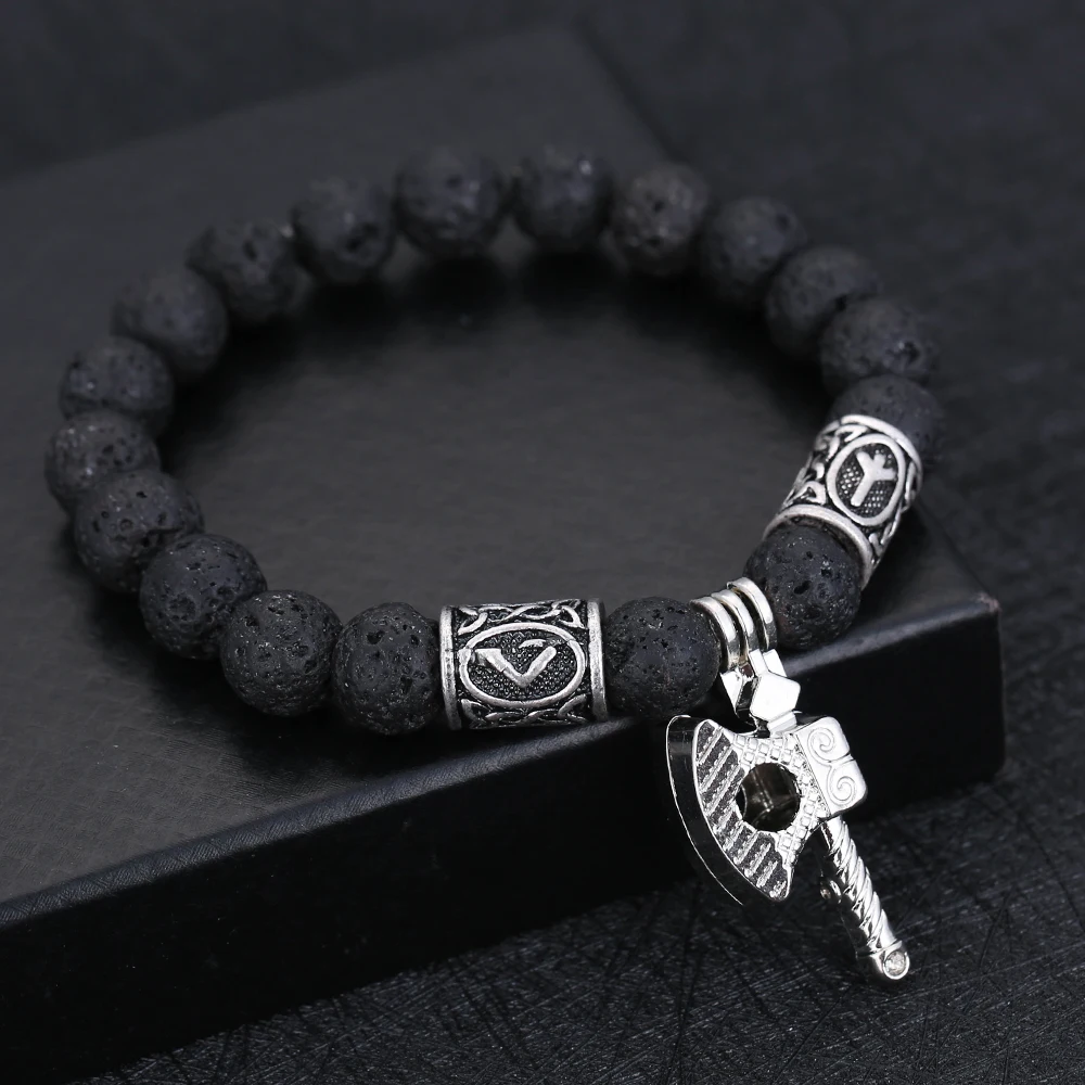 Hot Sell Retro Lava stone Beads Viking rune Alloy Bracelet For Men New Men Women Bangle Jewelry Wholesale Dropshipping
Hot Sell Retro Lava stone Beads Viking rune Alloy Bracelet For Men New Men Women Bangle Jewelry Wholesale Dropshipping